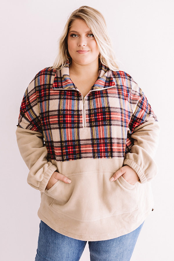 Cuddle Me Closer Fleece Pullover Curves-Beginning Fashion