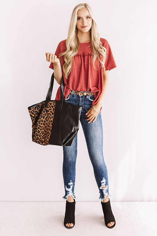 Bring On The Lattes Shift Top In Aurora Red-Beginning Fashion
