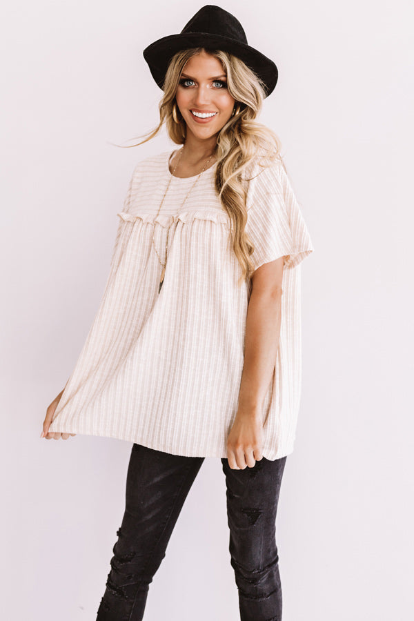 Bring On The Lattes Shift Top In Cream-Beginning Fashion