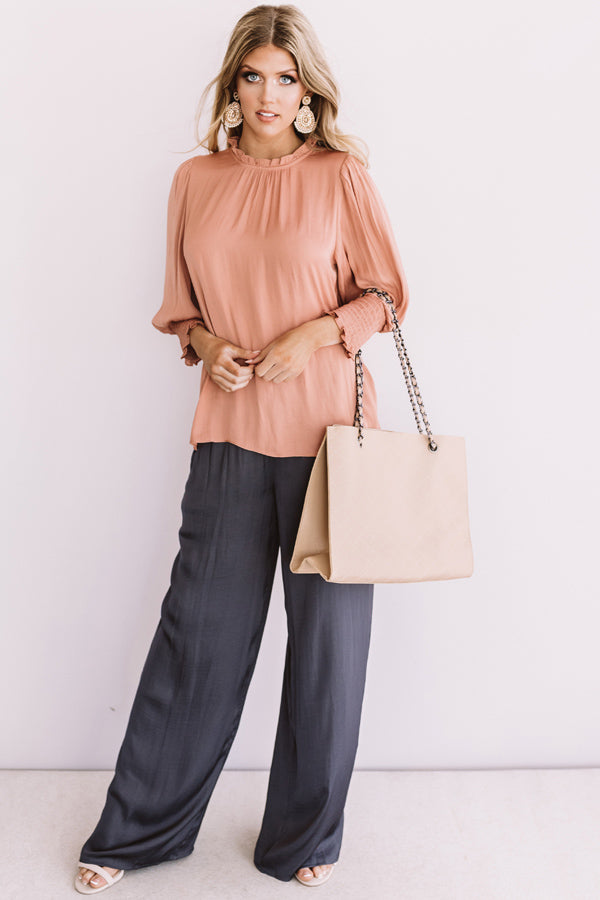 Better In Brooklyn Satin Shift Top In Rustic Rose-Beginning Fashion