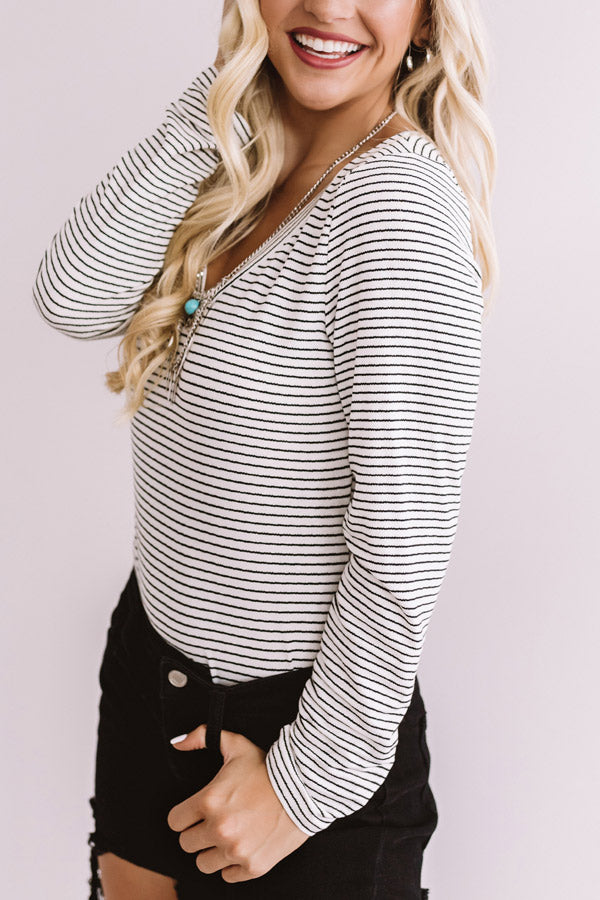 Down In The Valley Stripe Bodysuit-Beginning Fashion