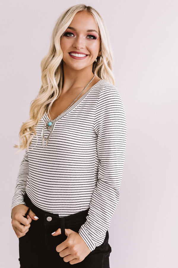 Down In The Valley Stripe Bodysuit-Beginning Fashion