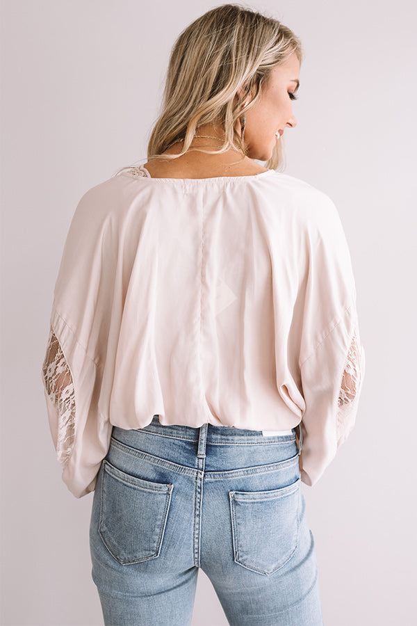 Fifth Avenue Satin Tie Top In Light Blush-Beginning Fashion