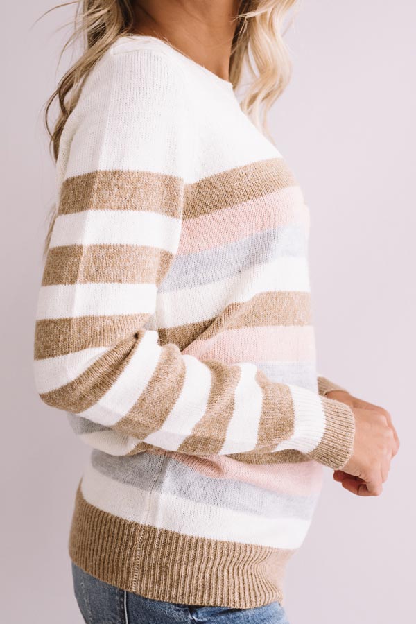 Espresso Yourself Stripe Sweater-Beginning Fashion