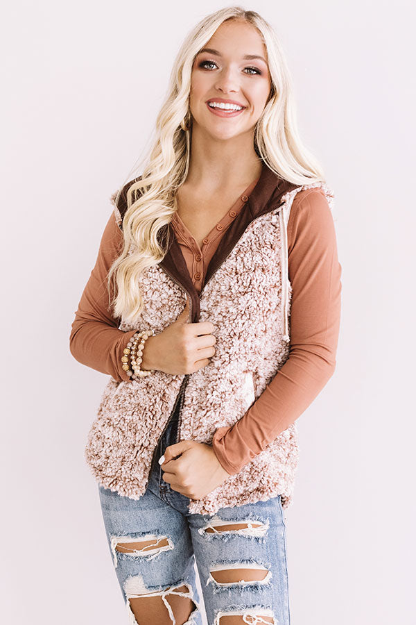 Bonfire Bombshell Sherpa Vest-Beginning Fashion