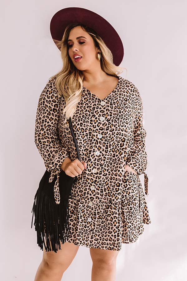 Bubbly Babe Leopard Shift Dress Curves-Beginning Fashion