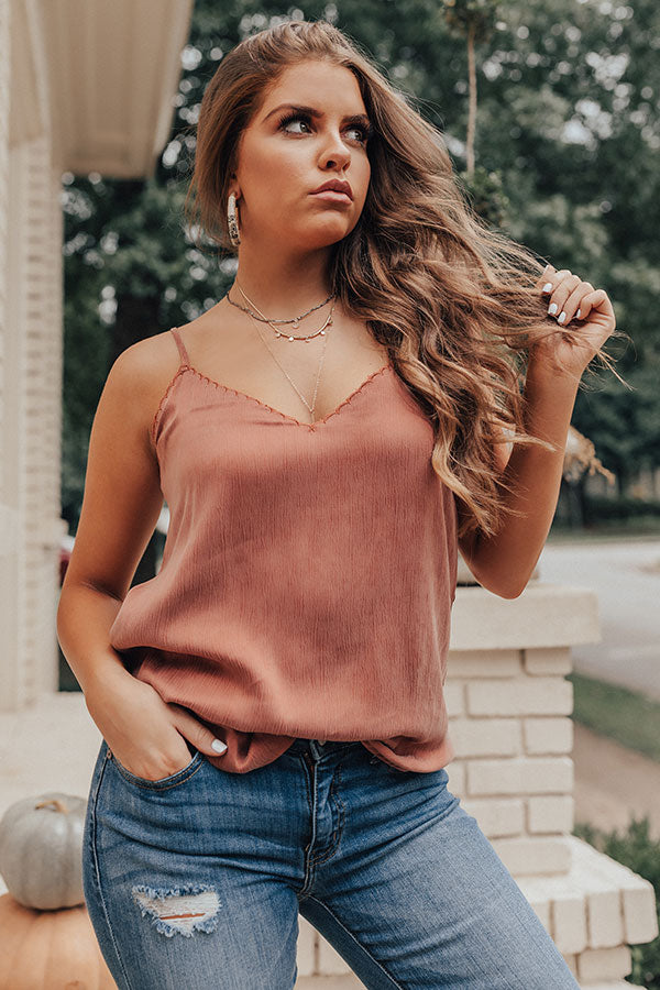 Dream Date Night Shift Tank In Rust-Beginning Fashion