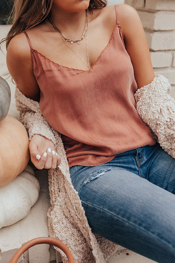 Dream Date Night Shift Tank In Rust-Beginning Fashion