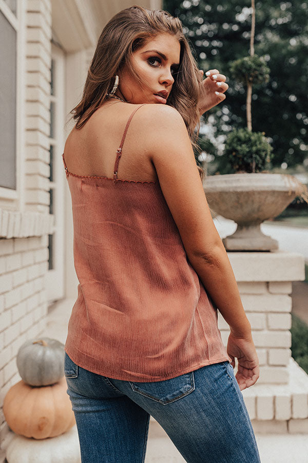 Dream Date Night Shift Tank In Rust-Beginning Fashion