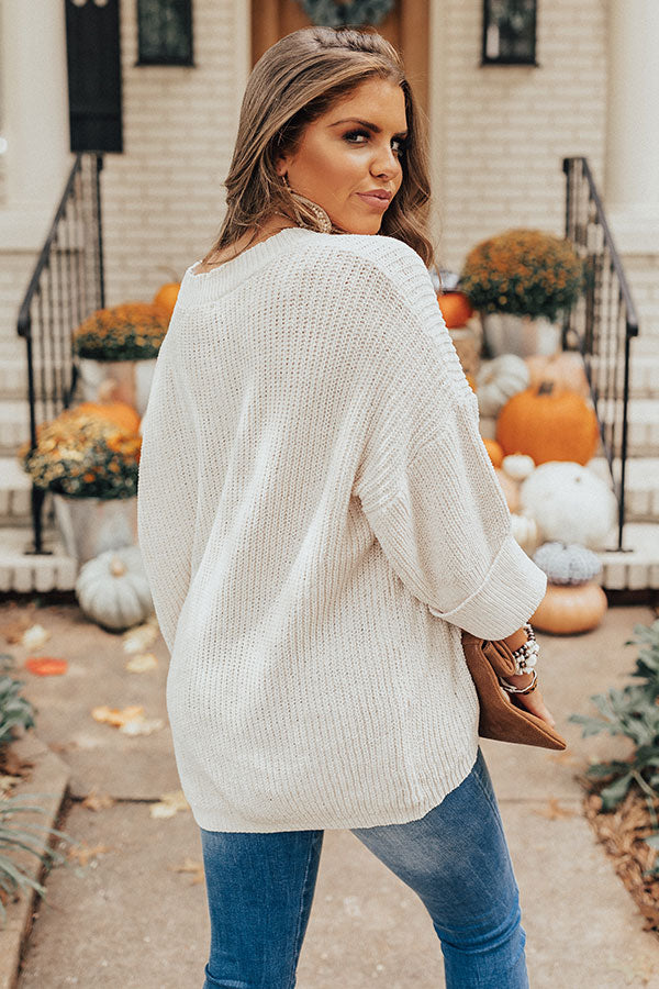 Fall Friendly Chenille Shift Sweater in Ivory-Beginning Fashion
