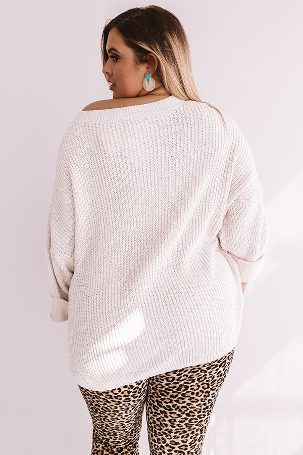 Fall Friendly Chenille Shift Sweater in Ivory Curves-Beginning Fashion