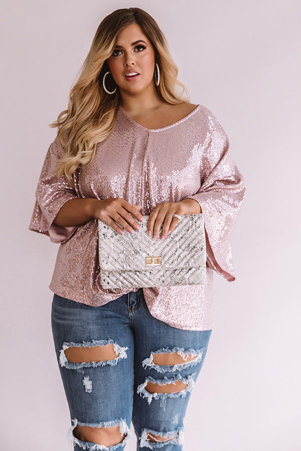 Chic, My Dear Sequin Top  Curves-Beginning Fashion