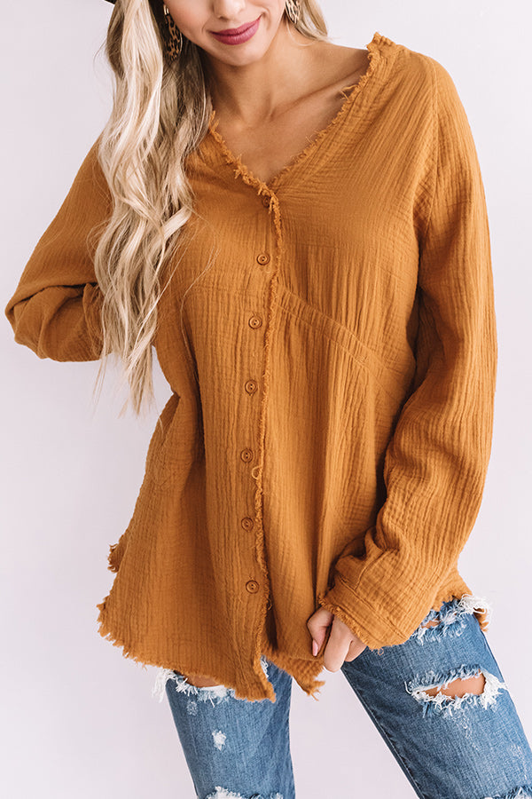 Breckenridge Bound Shift Top In Camel-Beginning Fashion