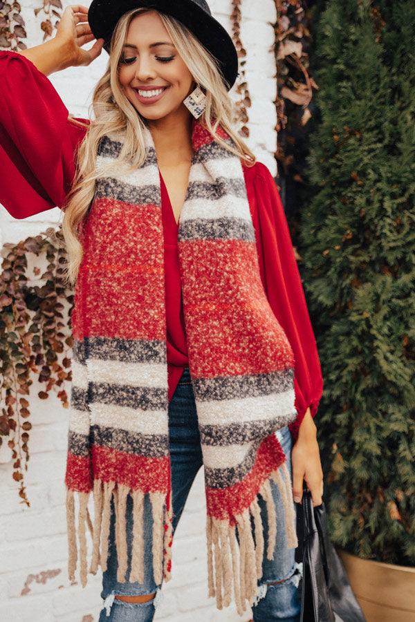 Better In The Snow Scarf In Red-Beginning Fashion