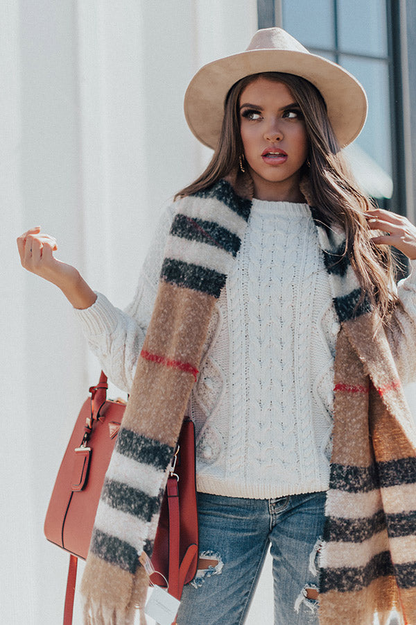 Better In The Snow Scarf In Brown-Beginning Fashion