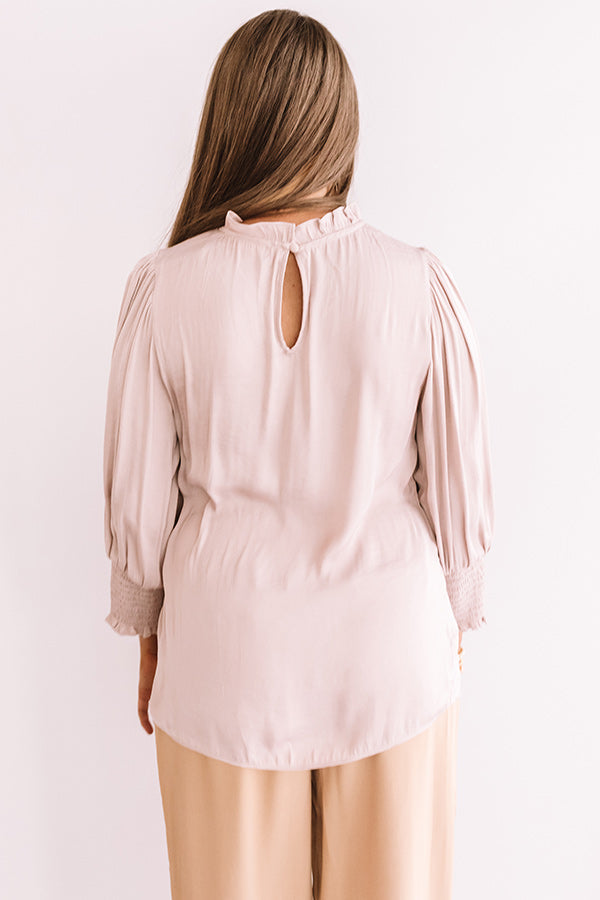 Better In Brooklyn Satin Shift Top In Blush-Beginning Fashion