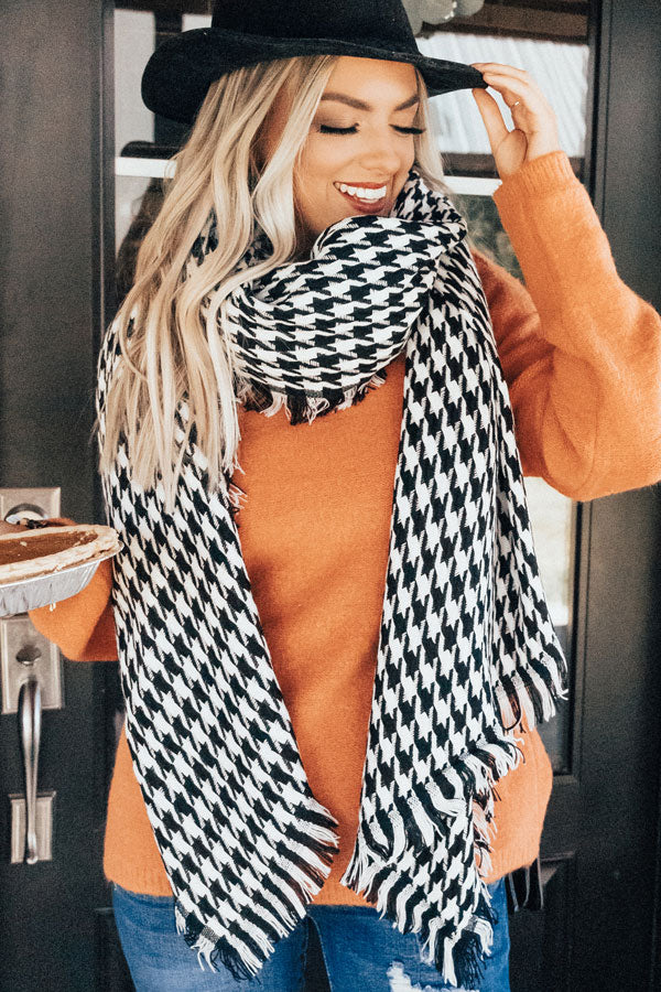 Classic Style Houndstooth Scarf-Beginning Fashion