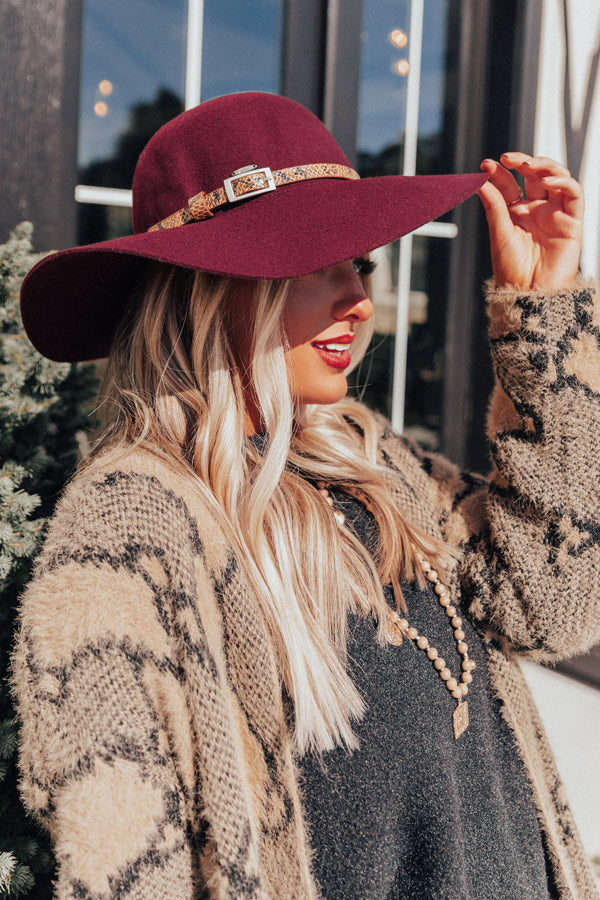 Bound For Broadway Hat In Wine-Beginning Fashion
