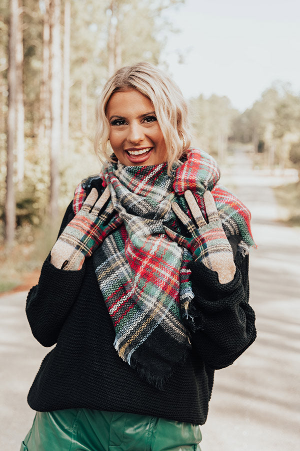 Chilly Situation Plaid Blanket Scarf-Beginning Fashion