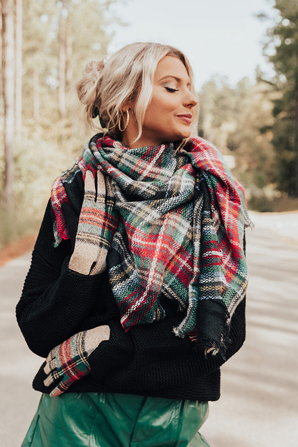 Chilly Situation Plaid Blanket Scarf-Beginning Fashion