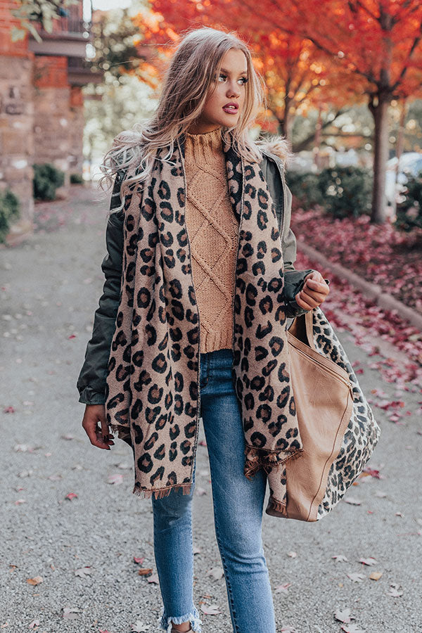 Beautiful Ambition Leopard Scarf in Beige-Beginning Fashion