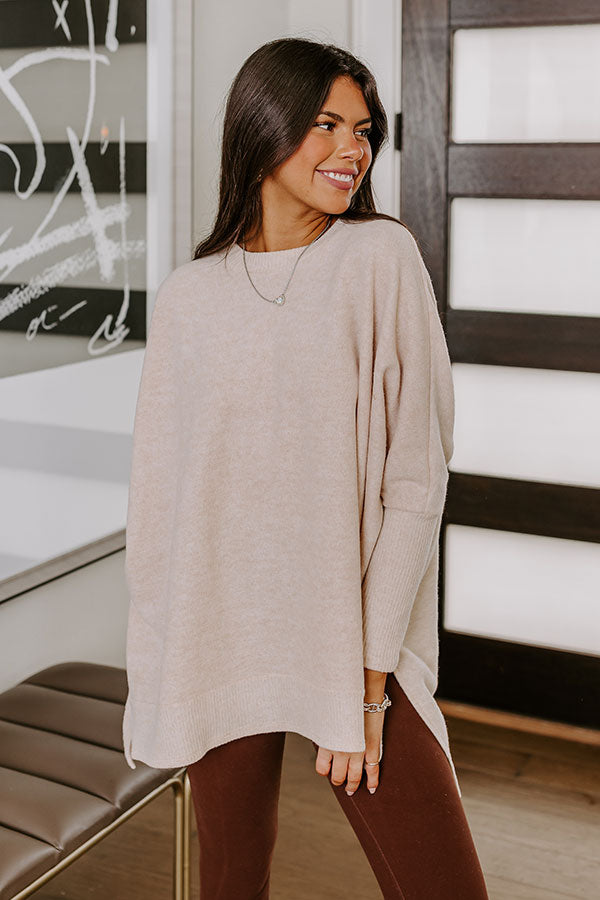 Call Me Cutie Shift Sweater in Beige-Beginning Fashion