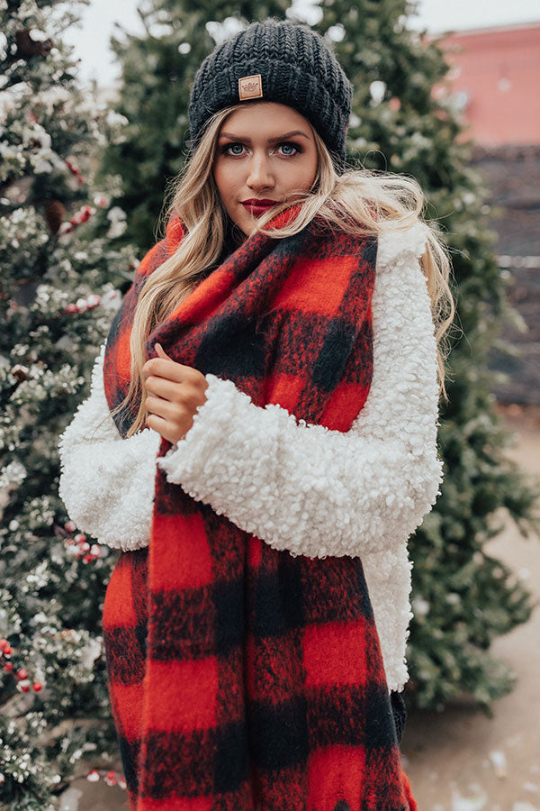 Bliss By The Fire Plaid Scarf In Red-Beginning Fashion