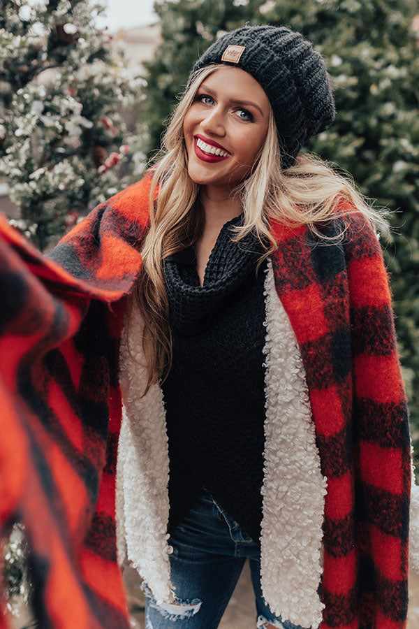 Bliss By The Fire Plaid Scarf In Red-Beginning Fashion