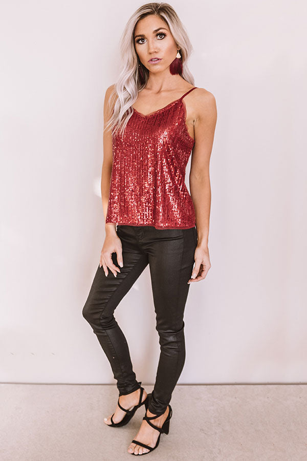 Born To Sparkle Sequin Tank-Beginning Fashion