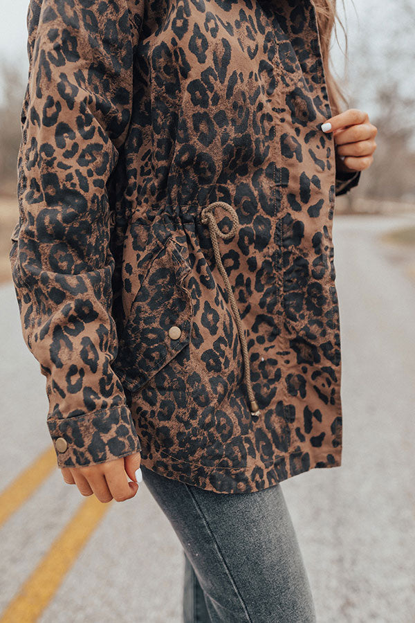 Going All Out Leopard Cargo Jacket-Beginning Fashion