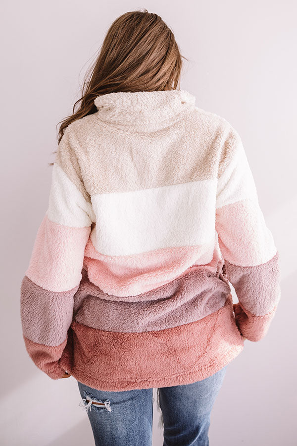 Extended Getaway Colorblock Sherpa Pullover-Beginning Fashion