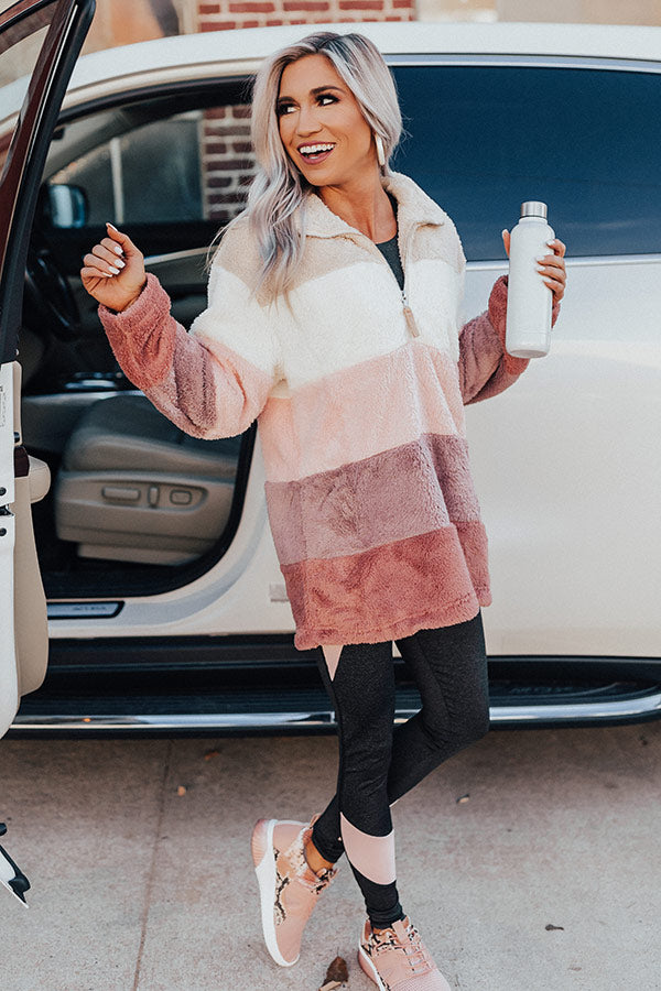 Extended Getaway Colorblock Sherpa Pullover-Beginning Fashion