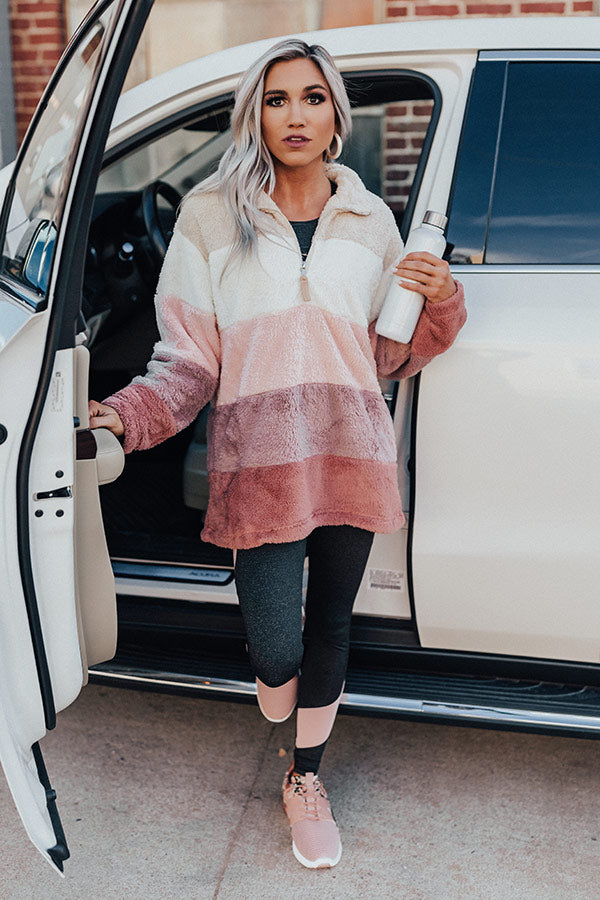 Extended Getaway Colorblock Sherpa Pullover-Beginning Fashion