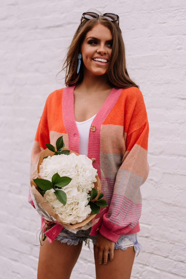 Brunch Goals Stripe Cardigan-Beginning Fashion