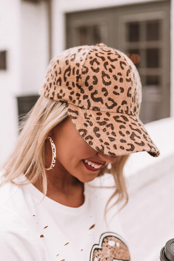 Hey Gorgeous Leopard Baseball Cap In Iced Mocha-Beginning Fashion