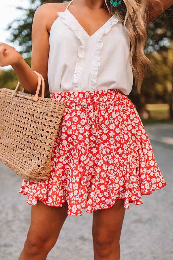 Caribbean Cutie Skort In Scarlet-Beginning Fashion