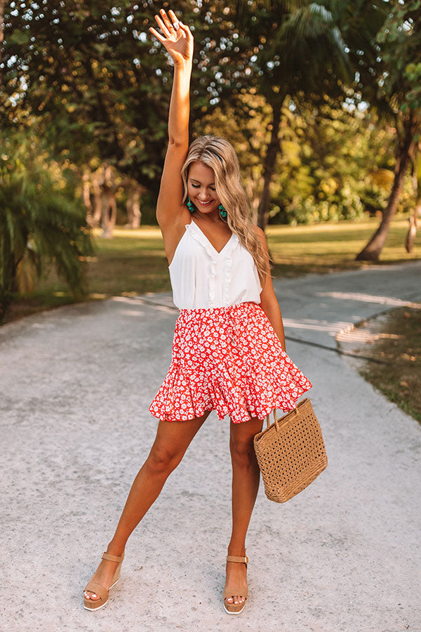 Caribbean Cutie Skort In Scarlet-Beginning Fashion