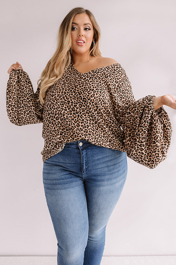Cabin Hideaway Leopard Shift Top Curves-Beginning Fashion