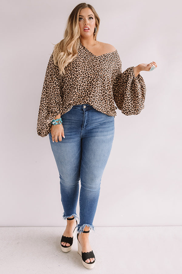 Cabin Hideaway Leopard Shift Top Curves-Beginning Fashion