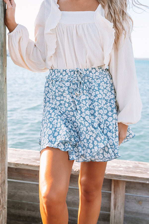 Caribbean Cutie Skort In Airy Blue-Beginning Fashion