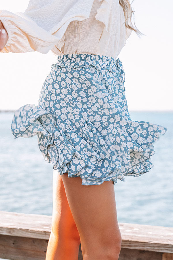 Caribbean Cutie Skort In Airy Blue-Beginning Fashion