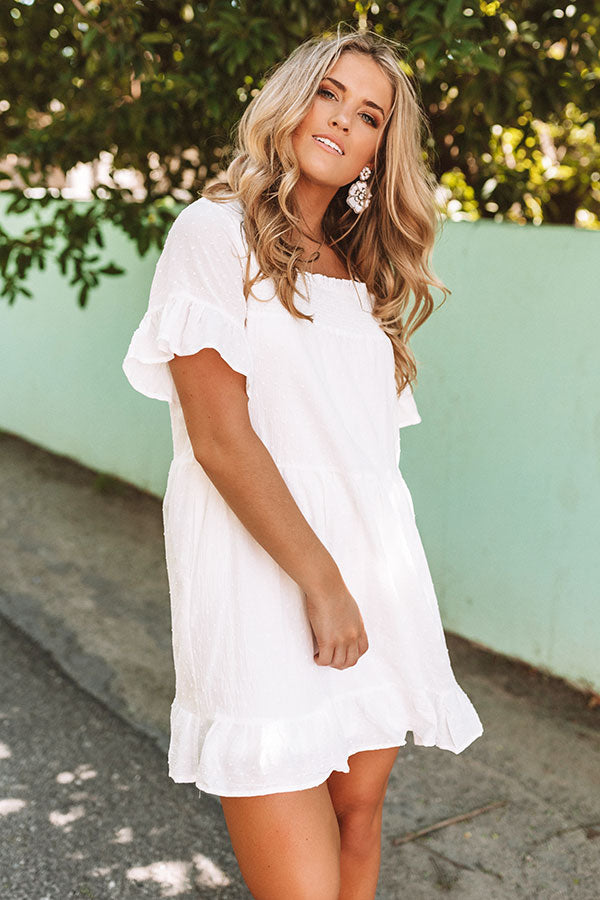 Beyond Bali Shift Dress in White-Beginning Fashion