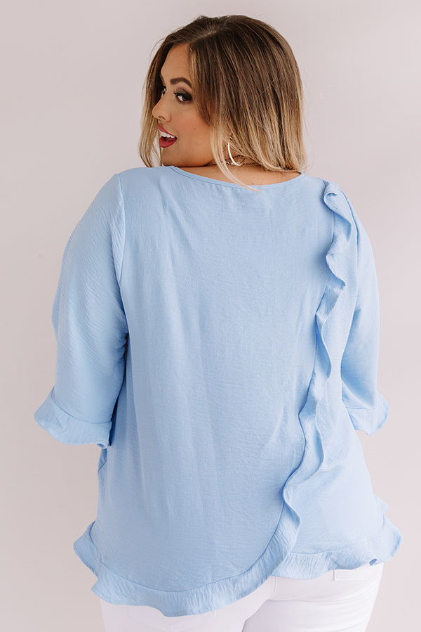 Grand Central Getaway Shift Top In Sky Blue Curves-Beginning Fashion