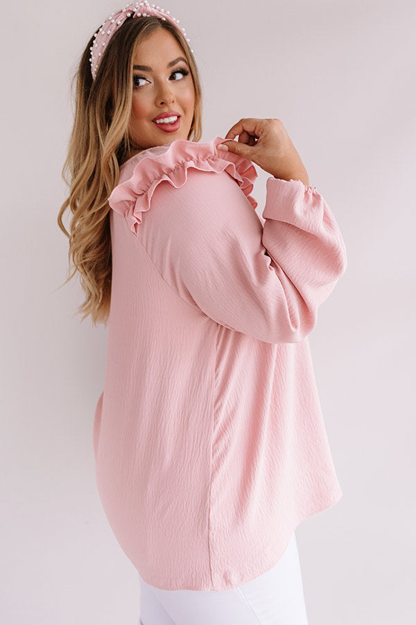 Bonding Over Brunch Shift Top In Pink Curves-Beginning Fashion