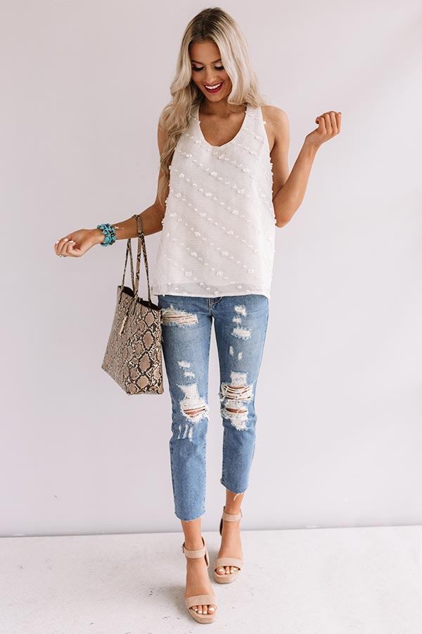 Beach Refresh Shift Tank In Cream-Beginning Fashion