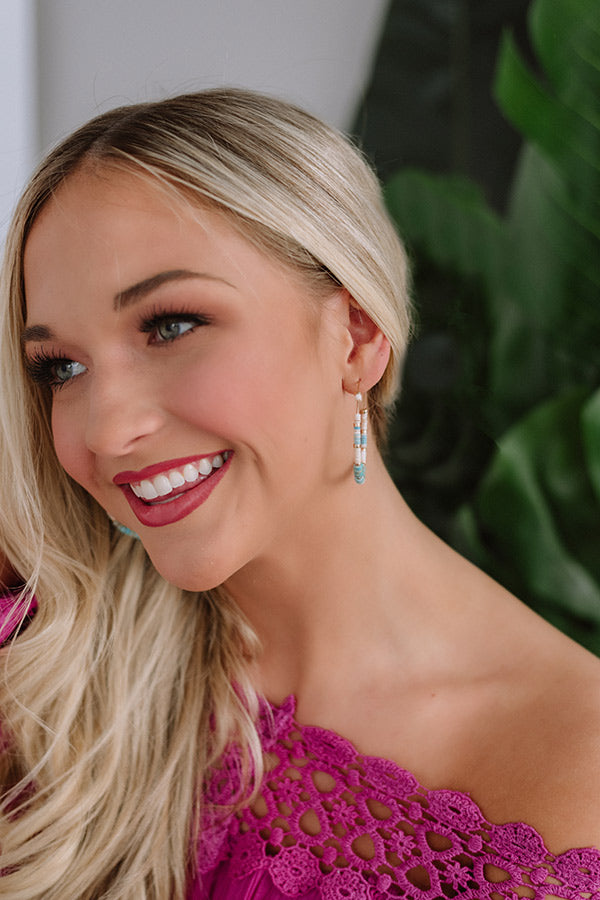 Coconut Grove Hoop Earrings in Ocean Wave-Beginning Fashion