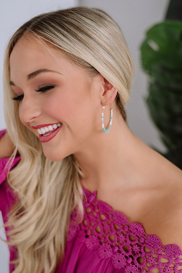 Coconut Grove Hoop Earrings in Ocean Wave-Beginning Fashion