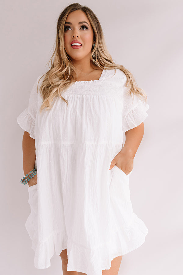 Beyond Bali Shift Dress in White Curves-Beginning Fashion