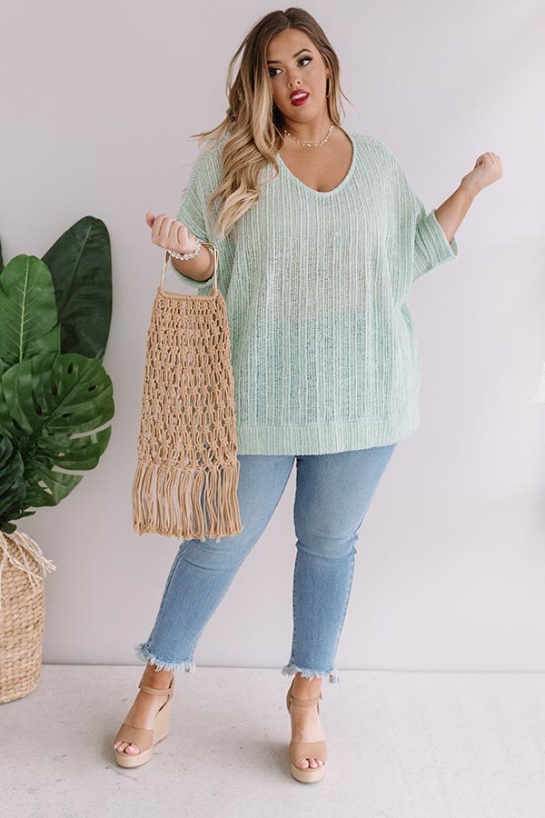 Bali Coast Knit Shift Tunic In Seaglass Curves-Beginning Fashion