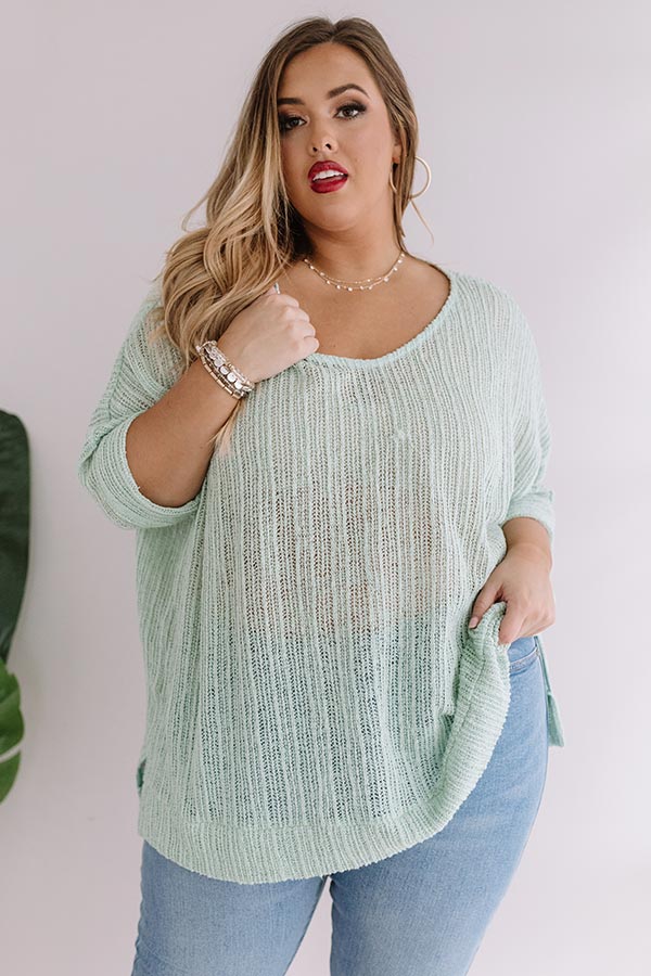 Bali Coast Knit Shift Tunic In Seaglass Curves-Beginning Fashion